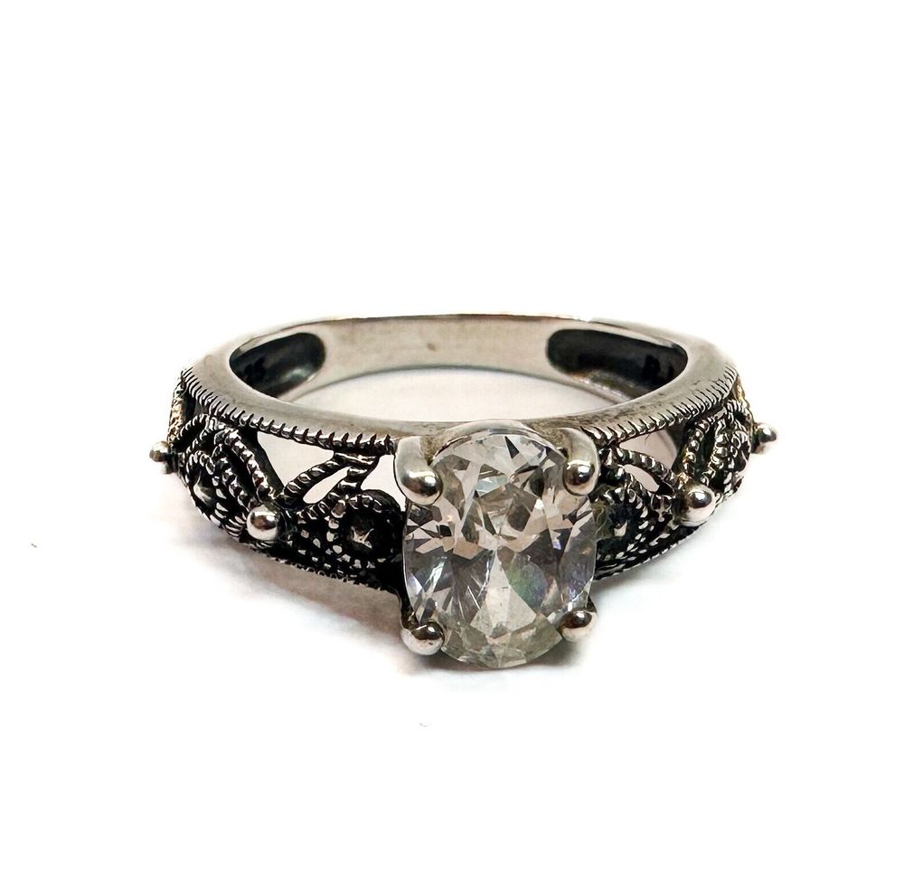 925 Sterling Silver Size Engagement Ring with CZ Stone Size 6 3.0 grams
